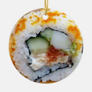 Ik wens je een kerstfeest met Rice Funny Sushi Keramisch Ornament