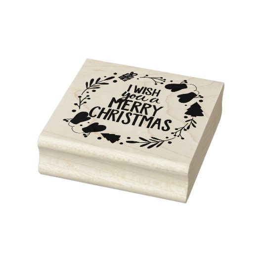 Ik wens je een prettige kerst 	rubberstempel (Stempel)