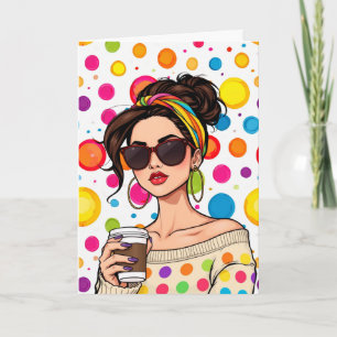 Ik wens je een sprankelende dag! Vrouwen met koffi Kaart