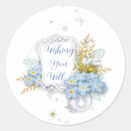 Ik wens je het beste... ronde bloemensticker sticker
