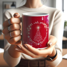 Ik wens u de Mok van de Rode Koffie van Cristmas.