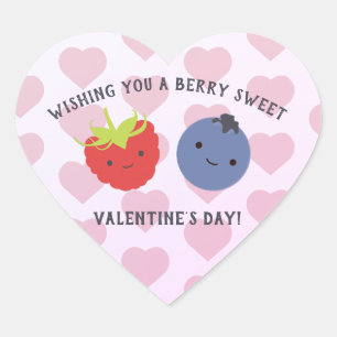 Ik wens u een Berry Sweet Valentijnsdag Hart Sticker