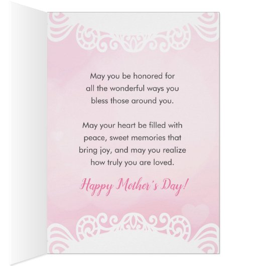 Ik wens u een Gezegende en gelukkige Moederdag Bou (Binnen (Rechts))