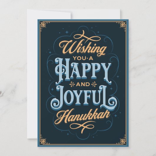 Ik wens u een Happy and Joyful Hanukkah-kaart Feestdagenkaart (Voorkant)