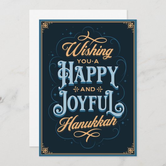 Ik wens u een Happy and Joyful Hanukkah-kaart Feestdagenkaart (Voorkant / Achterkant)
