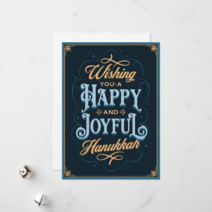 Ik wens u een Happy and Joyful Hanukkah-kaart Feestdagenkaart