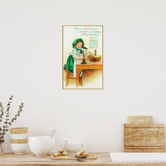 Ik wens u een heldere en gelukkige St. Patrick's Poster (Keuken)
