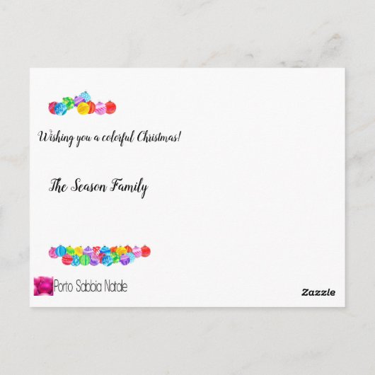 Ik wens u een kleurrijke kerst briefkaart (Achterkant)