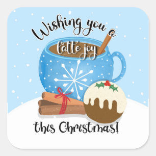 Ik wens u een plezier met deze kerstkoffie Cera Vierkante Sticker