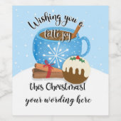Ik wens u een plezier met deze kerstkoffie Cera Wijn Etiket (Enkel label)