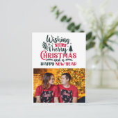 Ik wens u een prettig kerstfeest en een gelukkig n feestdagenkaart (Staand voorkant)