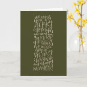 Ik wens u een prettig kerstfeest in het groene Wen Kaart (Gele Bloem)