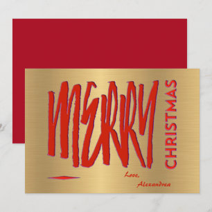 Ik wens u een prettig kerstrood elegant modern feestdagenkaart