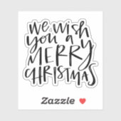 Ik wens u een prettige kersthand met Stickers (Vel)