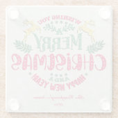 Ik wens u een vrolijk kerstfeest en een gelukkig n glazen onderzetter (Achterkant)