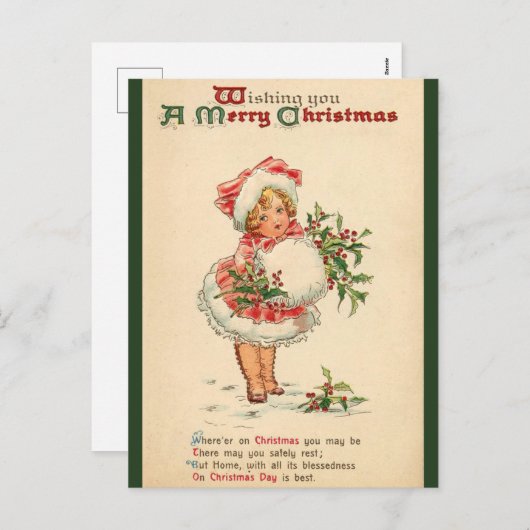 Ik wens u een vrolijk kerstfeest - gedicht feestdagenkaart (Voorkant / Achterkant)