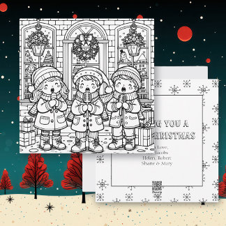 Ik wens u een vrolijk kerstfeest | Kleur mij Feestdagenkaart