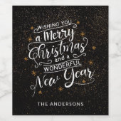 Ik wens u een vrolijk kerstkerstscript wijn etiket (Enkel label)