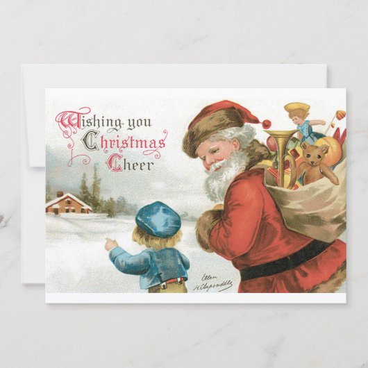 Ik wens u kerstcadeau van Ellen Clapsaddle Kaart (Voorkant)