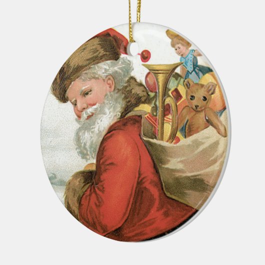 Ik wens u kerstcadeau van Ellen Clapsaddle Keramisch Ornament (Links)