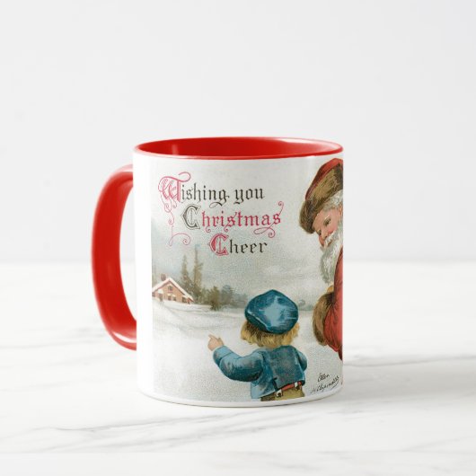 Ik wens u kerstcadeau van Ellen Clapsaddle Mok (Voorkant links)