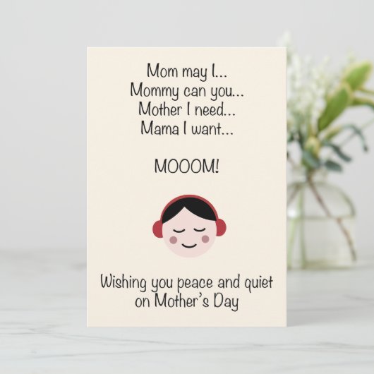 Ik wens u rust en stilte op Moederdag Feestdagenkaart (Staand voorkant)