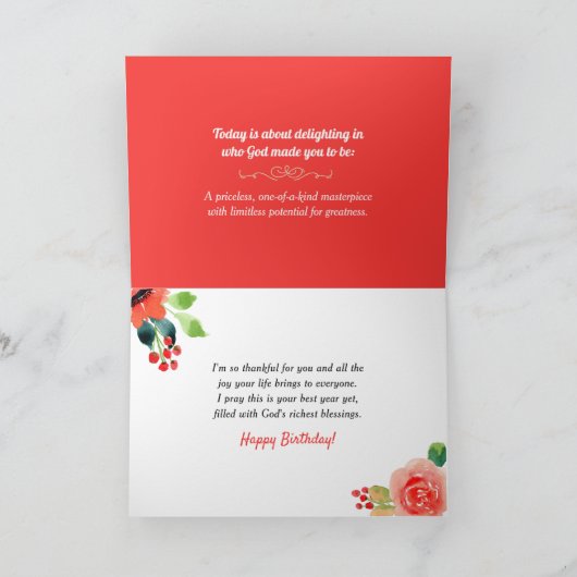 Ik wens u zegeningen op uw verjaardag en altijd kaart (Binnen)