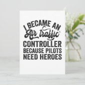 Ik werd een luchtverkeersleider omdat piloten bedankkaart (Staand voorkant)