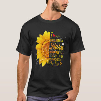 Ik werd een zuster Zonnebloem Dag 2022 Verpleegste T-shirt