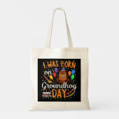 Ik werd geboren op de grondhog dag 2 februari tote bag (Achterkant)