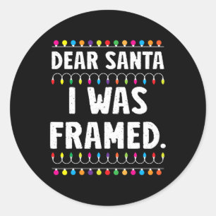 Ik werd ingelijst grappig kerst matching familie P Ronde Sticker