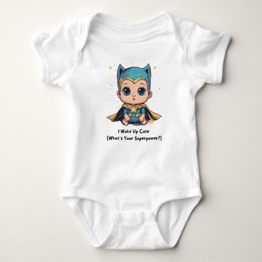 👶 "Ik werd Schattige wakker (wat is je Superpower Romper (Voorkant)