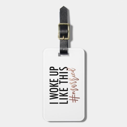 Ik werd zo wakker #getrouwd! MR + MRS Bagagelabel (Voorkant verticaal)