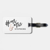 Ik werd zo wakker #getrouwd! MR + MRS Bagagelabel (Achterkant horizontaal)