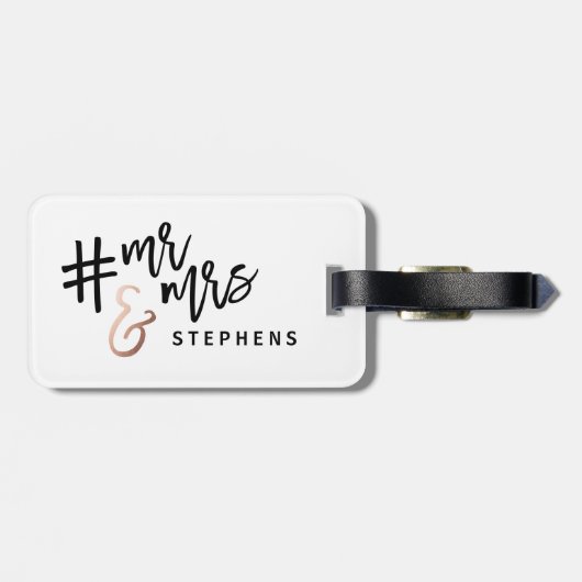 Ik werd zo wakker #getrouwd! MR + MRS Bagagelabel (Achterkant horizontaal)