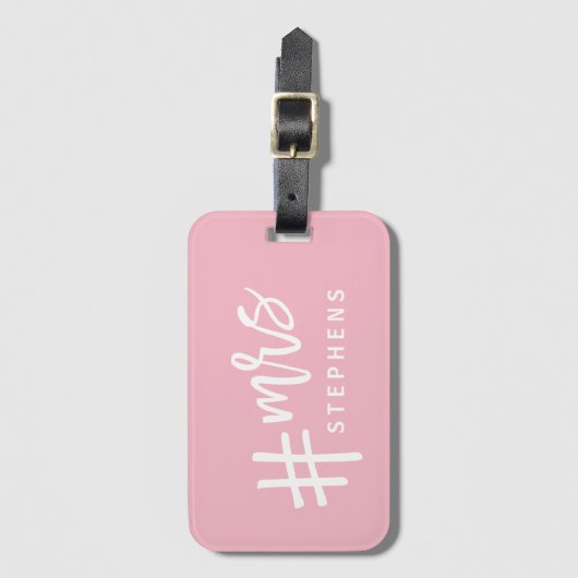 Ik werd zo wakker #getrouwd! MRS Bagagelabel (Voorkant (verticaal))