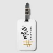 Ik werd zo wakker #getrouwd! MRS Bagagelabel (Voorkant (verticaal))