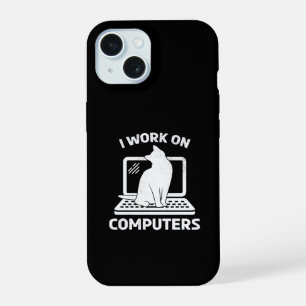 Ik Werk Aan Computers Grappige Kattenliefhebber iPhone 15 Hoesje