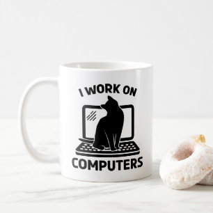 Ik Werk Aan Computers Grappige Kattenliefhebber Koffiemok