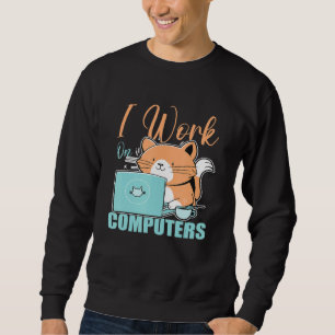 Ik Werk Aan Computers Kat Kat Programmeur Codere Trui