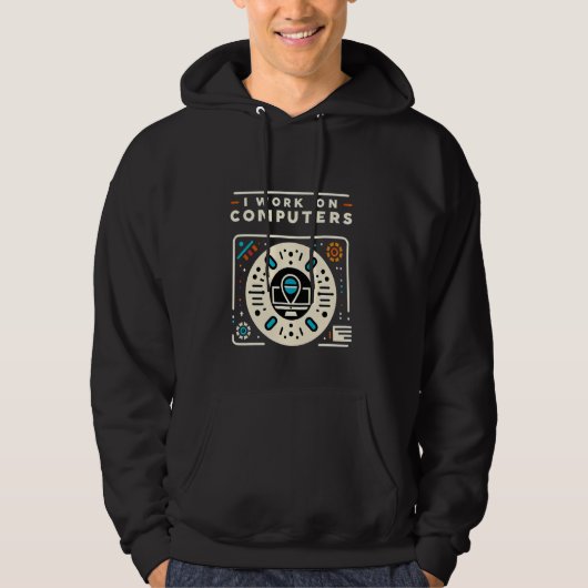 Ik Werk Aan Computers Programmeur Tech Coderen --- Hoodie (Voorkant)