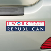 Ik werk dus.. bumpersticker (Op auto)