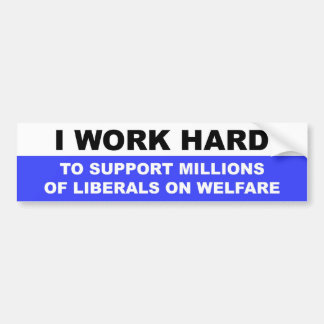 Ik werk hard bumpersticker