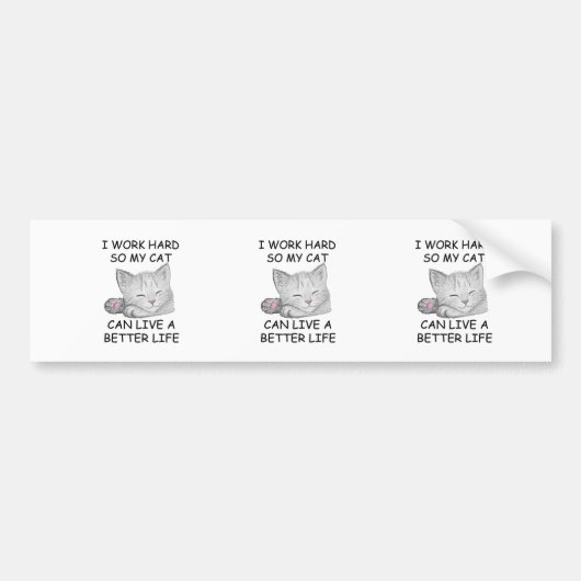 Ik Werk Hard Bumpersticker (Voorkant)