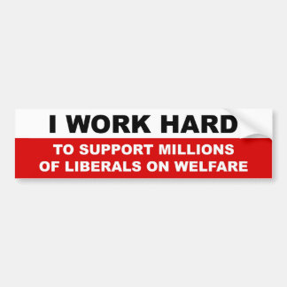 Ik werk hard bumpersticker