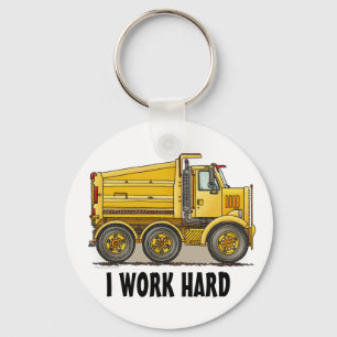 Ik werk hard Dump Truck Sleutelhanger