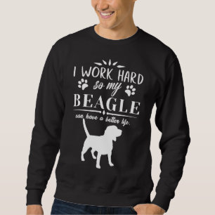Ik werk hard hond idee Beagle Trui