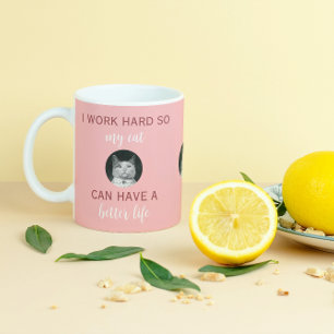 Ik werk hard -  kat foto koffiemok