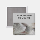 Ik werk hard voor de bunny Magnet Magneet (Voorkant / Achterkant)