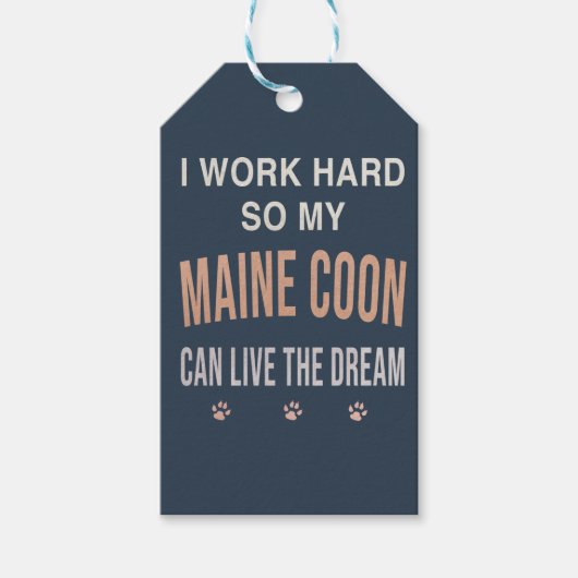 Ik Werk Hard Zodat Mijn Maine Coon Kan Dromen Cadeaulabel (Voorkant)